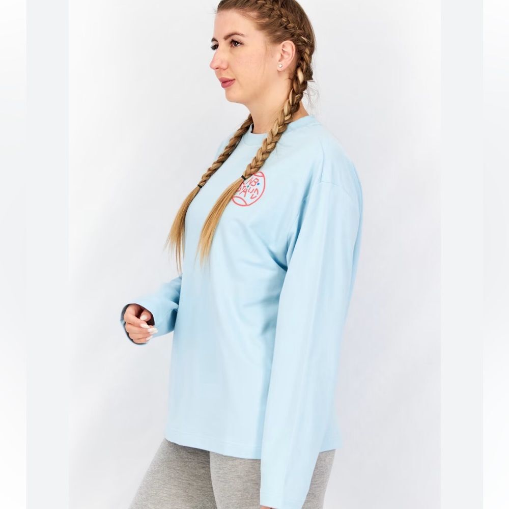 New Balance x Staud Women Oversized Fit Long Sleeve Printed Shirt NWT